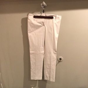 White crop dress pants